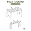 Nicbex 3 PCS Outdoor Dining Table with 2 Acacia Benches,Patio Dining Sets,All Weather Use,Counter Height Conversation Sets for Backyard,Poolside - 3 of 4