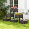 Tangkula 6 PCS Elevated Plastic Raised Garden Bed Planter Kit for Flower Vegetable Grow - 2 of 4
