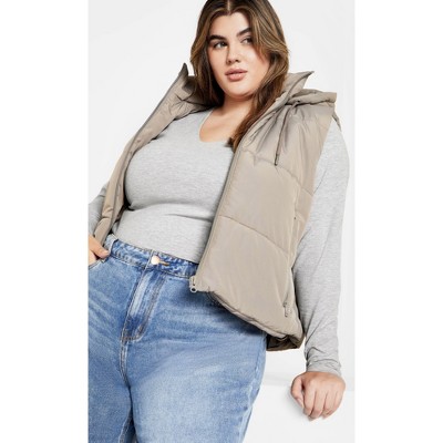 Women's Plus Size Annie V Top - light grey marle | CITY CHIC