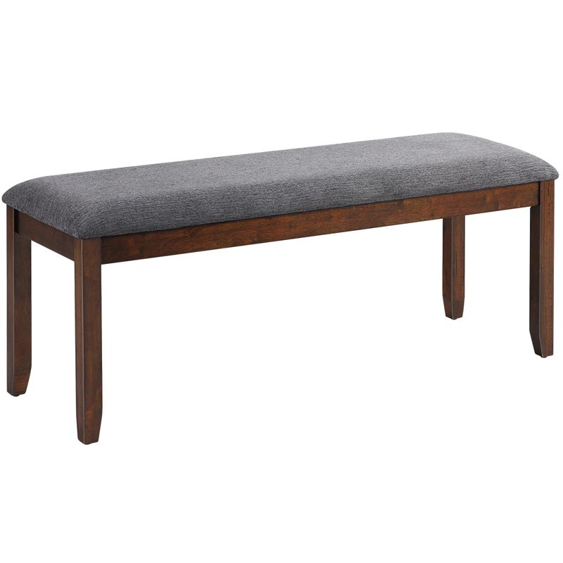 Tangkula Set of 2 Bench Seat Upholstered Dining Bench with Wood Legs for Bedroom/Living Room/Entryway, 4 of 7