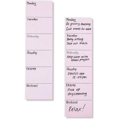 2-Pack Weekly Planner Sticky Notes, Vertical To-do List Notepads (Lavender, 3 x 11 inches)