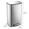 Stainless Steel Garbage Can with Lid, Step-On Pedal and Inner Bucket - 3 of 4