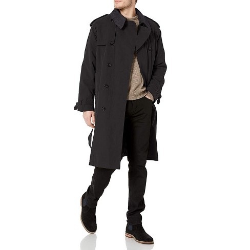 London Fog Men s Iconic Double Breasted Trench Coat With Zip out Liner And Removable Top Collar Target