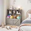Kids Toy Storage Organizer with Bookshelf, 3-Tier Toy Shelf & 2 Storage Bins for Nursery, Playroom, Bedroom, Sturdy & Child-Safe Design - 3 of 4