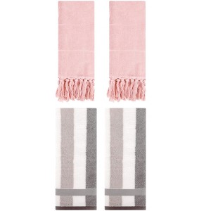 REGALWOVEN 4 Pcs Cotton Bathroom Hand Towels for Home Decoration - 1 of 4