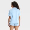 Women's Satin Short Sleeve Notch Collar Shirt and Shorts Pajama Set - Wild Fable™ - 2 of 4