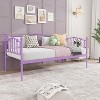 Twin Size Daybed Frame, Metal Platform Sofa Bed with Stylish Headboard, Heavy Duty Steel Slat Support, Space Saving for Living, No Box Spring Needed - 4 of 4