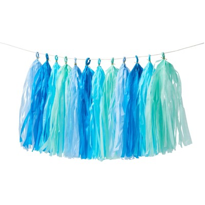 Meri Meri – Blue Tassel Banner – Party Decorations and Accessories - 10.5'