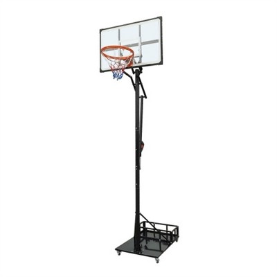 YONWAY Portable Basketball Hoop, Adjustable Height 8.04 ft to 10.01 ft,44" Backboard with Counterweight Bag,Wheels for Professional Match