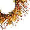 Northlight Berries and Maple Leaves Fall Harvest Artificial Twig Wreath - 22" - 4 of 4