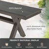 Modern Outdoor Dining Table for 6, Patio Table with Sturdy X-Legs, Durable HDPS & Aluminum, Weather Resistant, 3-Year Warranty, Dark Gray - 2 of 4