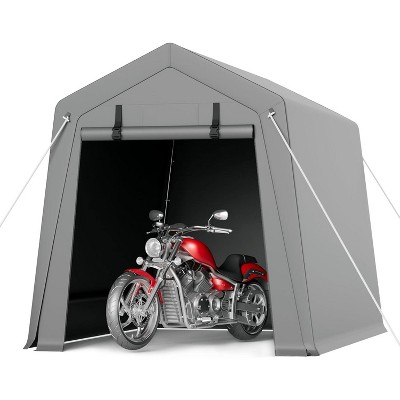 Heavy-Duty Portable Carport with Roll-Up Zipper Door, Waterproof Garage Storage Shed for Motorcycles, Bikes, Firewood and Outdoor Tools