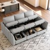 Belffin Chenille Modular Sectional Sofa with Storage L Shaped Couch with Chaise for Living Room - 3 of 4