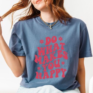 Simply Sage Market Makes You Happy Flowers Garment Dyed Tee - 1 of 4