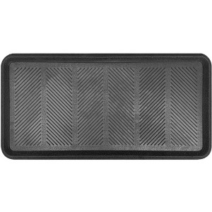 HomeRoots 16" X 32" Black Rubber Outdoor Boot Tray - 1 of 4