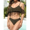 Womens 2 Piece Swimsuits High Waist Bikini Set Ruffle Twist Bathing Suit for Women - 3 of 4