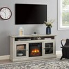 60" Contemporary TV Stand with 18" Fireplace Insert, Modern Entertainment Console with Open and Closed Storage for TVs up to 65" for Living Room - 2 of 4