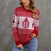Coolmee Women's Ugly Christmas Tree Reindeer Holiday Knit Sweater Pullover - 3 of 4