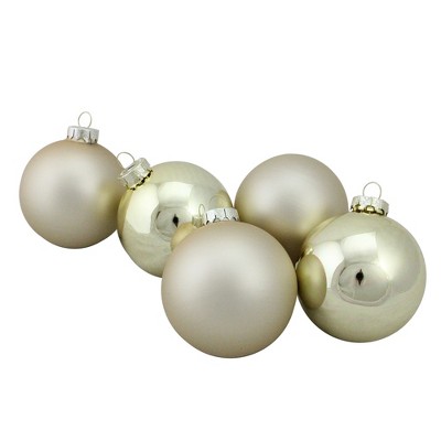 Northlight 6pc Shiny and Matte Glass Ball Christmas Ornament Set 3.25" - Gold