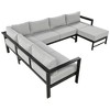 Modern Outdoor Sectional Sofa, 6 Seater Patio Conversation Couch Sets, U-Shaped Chaise Lounge Couch, Convertible Sofa Set For Outdoor Garden Porch - 3 of 4