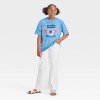 Girls' Lilo & Stitch Ohana Short Sleeve AOP Graphic T-Shirt - Blue - 4 of 4
