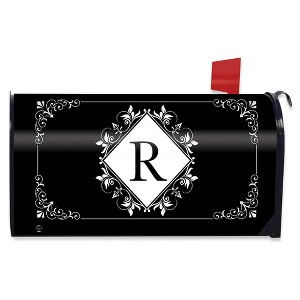 Briarwood Lane Mailbox Cover  - Standard Size - Black and White Monogram R Mailbox Cover - 1 of 2