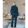 ADR Women's Flannel Pajamas Set, Warm Cotton Women's Flannel Pajama Pants with Pockets & Button Up Flannel Pajama Top - 3 of 4