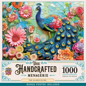 MasterPieces Handcrafted Menagerie - The Gilded Plume 1000 Piece Jigsaw Puzzle - Crafting Fun for Adults - 1 of 4