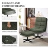 Swivel Accent Chair with Ottoman, Modern Criss-Cross Legs Living Room Chair for Home- Green - 3 of 4