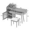 FURNIinspire Vanity Tables Modern Makeup Vanity Desk Bedroom Dressing Table with Stool, Drawers Storage, Space-Saving, Brown, 43.9"*37.8"*15.7" - 3 of 4