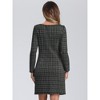 INSPIRE CHIC Women's Tweed Long Sleeves Square Neckline Knee Length Dresses - 3 of 4
