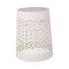 CAVINAS Flower Patten Ceramic Tile Outdoor Patio End Table with Lace Cut Design,Small Side Table for Patio,Garden,Balcony - 3 of 4
