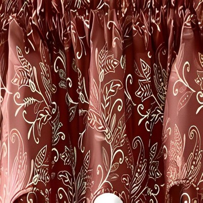 Brick Leaf Pattern Polyester Scallop Valance 58"x15"