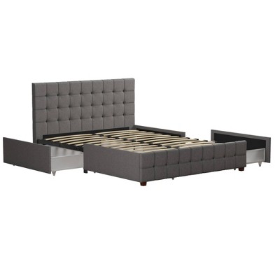 Elizabeth tufted upholstered storage deals platform bed