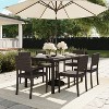 Martha Stewart Bedford 7-Piece Indoor-Outdoor Dining Set with 6 Stackable Dining Chairs and 60" Patio Table with Engineered Wood Top in Rattan Wicker - 2 of 4