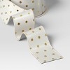 15’ Christmas Premium Satin Ribbon Ivory/Gold Dots - Wondershop™ - 3 of 3