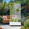 TOAOTBNBO Metal Raised Garden Bed with Leaf Pattern, Outdoor Planter Box with Wheels, Modern Privacy Screen for Garden and Patio - 2 of 4