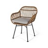 2pc Modern Outdoor Orlando Chairs with Water Resistant Cushions,beige-Christopher Knight Home - 3 of 4