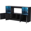 NicBex Modern TV Stand High Gloss TV Stand with LED Lights Media Console with Large Storage Cabinet for TVs up to 75 Inches - 3 of 4