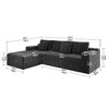 104" Cloud Corduroy L-Shaped Sectional Sofa with Chaise - 2 of 4