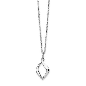 Black Bow Jewelry Marquise Diamond Necklace in Rhodium Plated Silver, 18-20 Inch - 1 of 4