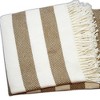 HomeRoots Cream and Stone Slanted Stripe Fringed Throw Blanket - 4 of 4