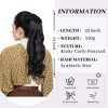 Alilang 22 Inch Long Curly Wrap Around Ponytail for Women Clip in Ponytail Hair Extensions Synthetic Brown Hair Pony Tails Hairpieces - 2 of 4