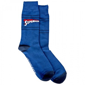 Adult Superman Retro Title Logo Crew Socks - 1 of 3