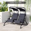 Outsunny Outdoor Porch Swing Cushions with Seat & Tufted Back, Backrest Ties, Set of 2 Replacement Cushions for Patio Furniture - 3 of 4