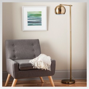 Edris Metal Globe Floor Lamp Brass Includes Energy Efficient Light Bulb - Project 62 , Size: Lamp with Energy Efficient Light Bulb