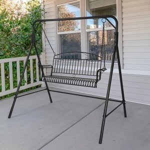 KTMBDW Metal Porch Swing Stand, Heavy Duty Swing Frame, Hanging Chair Stand Only, 528 LBS Weight Capacity, for Backyard, Patio,Lawn, Black(only frame) - 1 of 4