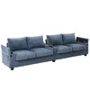Merax 4-Seater Corduroy Sofa Couch with USB Charging Ports, Flip-Top Cup Holders & Hidden Arm Storage - 3 of 4