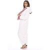 #followme Womens One Piece Christmas Themed Adult Bodysuit Faux Shearling Hoody Winter Pajamas - 3 of 4
