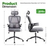 XIZZI Ergonomic Office Chair Mesh Chairs with Tilt Lock & Wide Cushion, High Back Home Desk Chair with Adjustable Headrest & Flip-Up Arms - 2 of 4